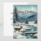 Herten met Kerstmis een Winter Wonderland Flat Kaa Feestdagenkaart (Voorkant / Achterkant)