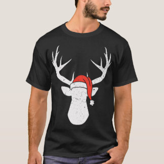 Herten met kerstmuts kerstjacht cadeau t-shirt