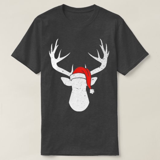 Herten met kerstmuts pyjama jacht op kerst t-shirt (Design voorkant)