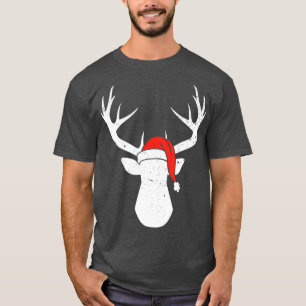 Herten met kerstmuts pyjama jacht op kerst t-shirt