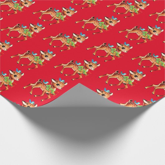  herten met kersttanden cadeaupapier (Hoek)