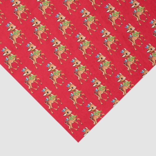  herten met kersttanden  tissuepapier (Detail)