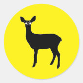 Herten met koplampen - ronde sticker (Voorkant)