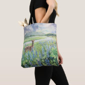 Herten met Lupine van Alaska Canvas tas (Dichtbij)