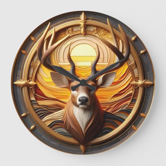 Herten met zon grote klok (Voorkant)