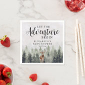 Herten Misty Pine Bos Avontuur Baby Shower Servet (Insitu)