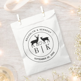 Herten Monogram Landelijke Landelijke Bruiloft Ech Bedankzakje