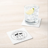 Herten Monogram Rustieke Landelijke Trouwdatum Ech Kartonnen Onderzetters (Insitu)