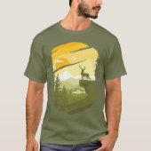 Herten Natuur Grafisch Groen T-shirt (Voorkant)