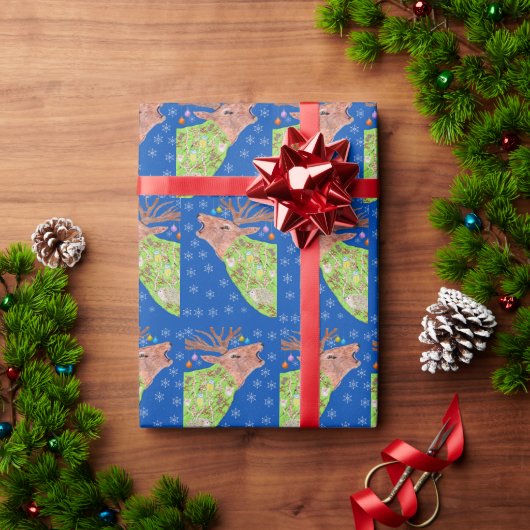 Herten Natuur Kerstmis Cadeaupapier (Feestdagen Geschenken)