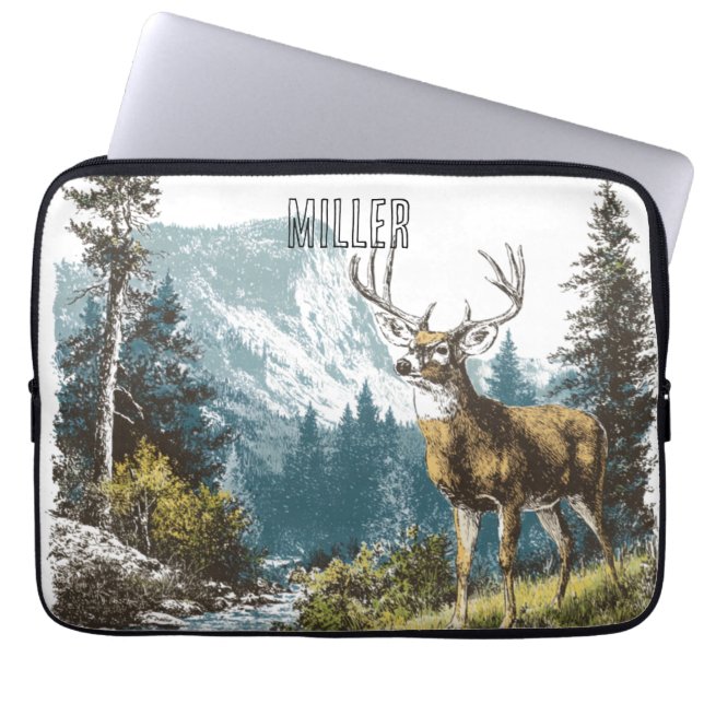 Herten Natuur Laptop Sleeve (Voorkant)