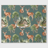 Herten Natuur Wildlife Rustieke Vakantie Kerstmis Cadeaupapier (Vlak)