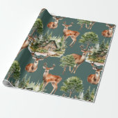 Herten Natuur Wildlife Rustieke Vakantie Kerstmis Cadeaupapier (Uitgerold)