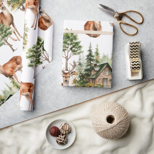 Herten Natuur Wildlife Vakantie Kerstmis Cadeaupapier (Crafts)