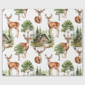 Herten Natuur Wildlife Vakantie Kerstmis Cadeaupapier (Vlak)