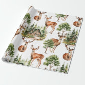 Herten Natuur Wildlife Vakantie Kerstmis Cadeaupapier (Uitgerold)