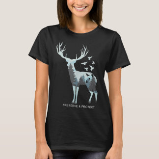 Herten - natuurlijk bosdier - behoud en bescherm t-shirt