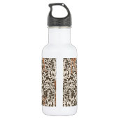 Herten op decoratief eiken damast patroon in bruin waterfles  (Achterkant)