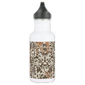 Herten op decoratief eiken damast patroon in bruin waterfles  (Rechts)