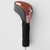 Herten op maanverlichte heuvel golfheadcover (Schuin)
