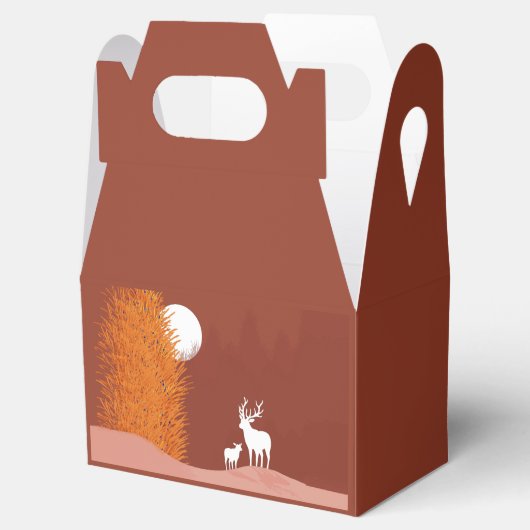 Herten op Moon Lit Hill Bedankdoosjes (Geopend)