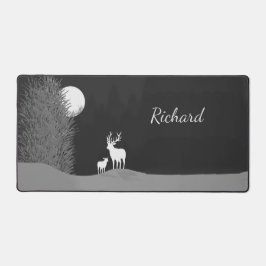 Herten op Moon Lit Hill Persoonlijk Bureaumat