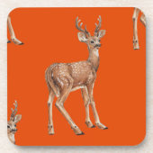 Herten op rood bier onderzetter (Voorkant)