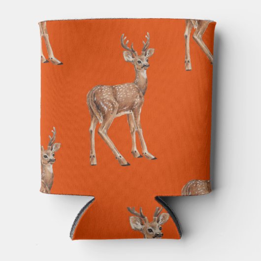 Herten op rood blikjeskoeler (Voorkant)