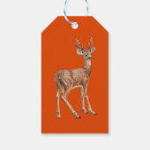 Herten op rood cadeaulabel (Achterkant)