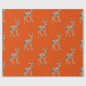 Herten op rood cadeaupapier (Vlak)