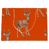 Herten op rood groot cadeauzakje (Voorkant)