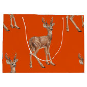 Herten op rood groot cadeauzakje (Achterkant)