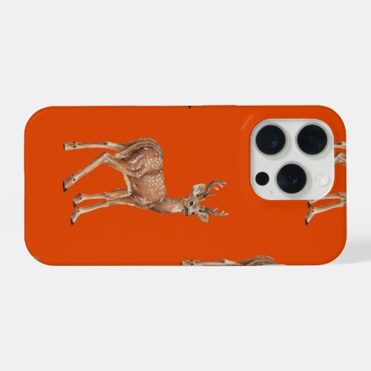 Herten op rood iPhone hoesje (Achterkant horizontaal)