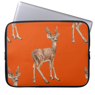 Herten op rood laptop sleeve