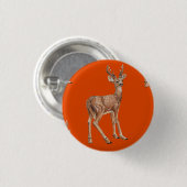 Herten op rood ronde button 3,2 cm (Voorkant /achterkant)