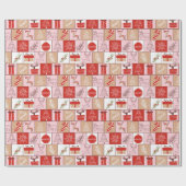 Herten Ornament kerstboom sneeuwvlokpatroon Cadeaupapier (Vlak)