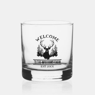 Herten Outdoors Camp Gepersonaliseerde Familie Cab Whisky Glas