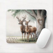 Herten paar met boom hart liefde tekst muismat (Met muis)