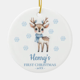 Herten Persoonlijke Eerste Kerstmis van de Baby Keramisch Ornament