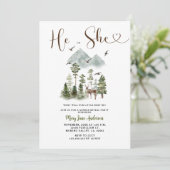 Herten pijnbomen winter Geslacht onthullen Kaart (Staand voorkant)