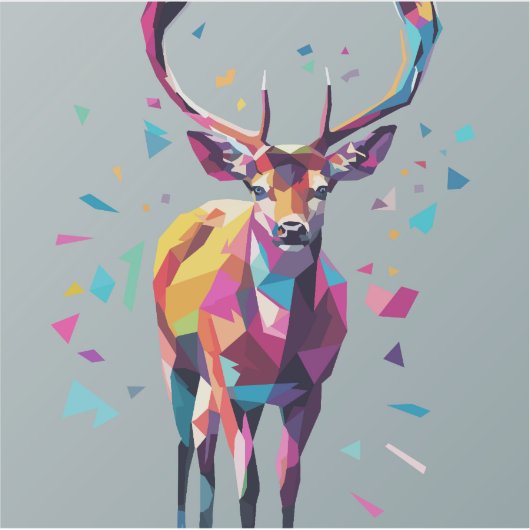 Herten pop kunst sticker (Voorkant)