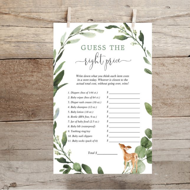 Herten Raad de juiste prijs baby shower spel (Creator heeft geüpload)