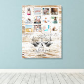 Herten Ree Geboorte Jaar Foto Collage Canvas Afdruk (Insitu (Houten vloer))