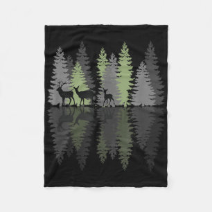 Herten Ree Geitje Dennenhouten Wildernis Liefde Ka Fleece Deken