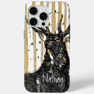Herten/Reebok Berk Bomen Natuur Hoofdvak Jager Gra iPhone 15 Pro Max Hoesje