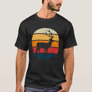  Herten Retro Zonsondergang Bos Jacht Herten T-shirt