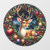 Herten Ronde Raam Cling Raamsticker (Vel)