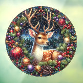 Herten Ronde Raam Cling Raamsticker (Vel 3)