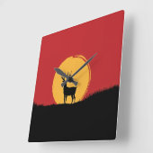 Herten rood en zwart vierkante klok (Hoek)