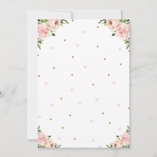 Herten Roze Bloemen Woodland Dieren Verjaardagsfee Kaart (Achterkant)